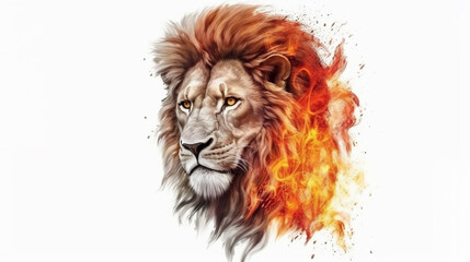 Fototapeta premium lion head isolated.generative ai