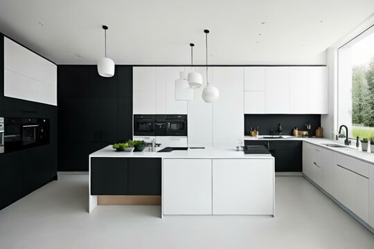 Kitchen minimalist-style interior design