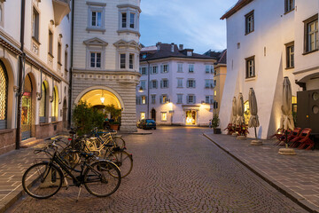 Bolzano street view in Italy