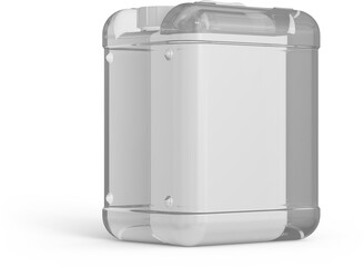 Gallon Clear Plastic Bottle Jerrycan Isolated White 3D Rendering