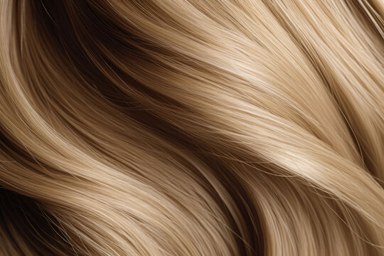 Beautiful blond hair background. Healthy smooth shiny hair. Generative AI