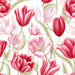 seamless background with tulips