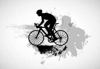 Naklejka na ściany i meble Active young person riding a bike