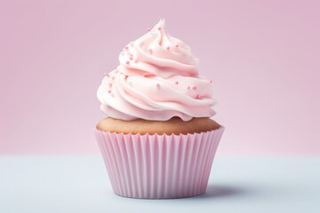 Perfect Cupcake muffin in bright pastel colors on a simple background, Created with generative AI tools