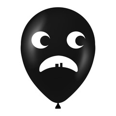 Halloween black balloon illustration with scary and funny face