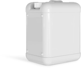 Gallon White Solid Plastic Bottle Jerrycan Isolated White 3D Rendering