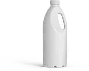 Gallon White Solid Plastic Bottle Jerrycan Isolated White 3D Rendering