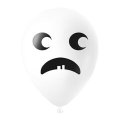 Halloween white balloon illustration with scary and funny face