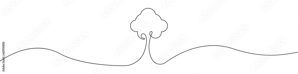 Poster tree icon line continuous drawing vector. one line tree icon vector background. tree icon. continuou