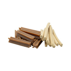 Stick dog food brown and white isolated on transparent background