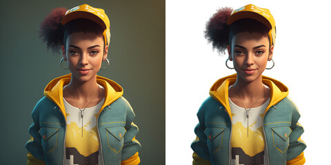 Young Girl video game character,  modern avatar. Isolated avatar illustration for gamers. Choose your profile pic and express your gaming fantasy. Generative AI. - 609144263