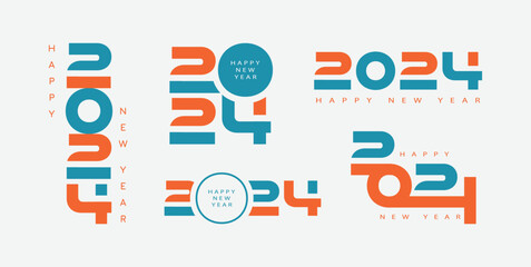 Collection of 2024 new year symbol for calendar, flyer and banner