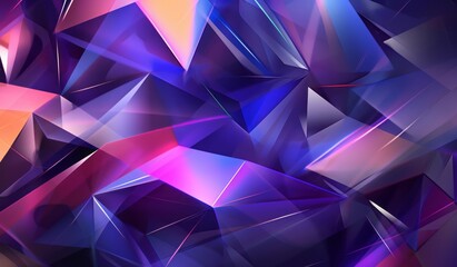 Colorful Light Emitting Shapes: Geometric Modernism with Metallic Surfaces. Generative AI.