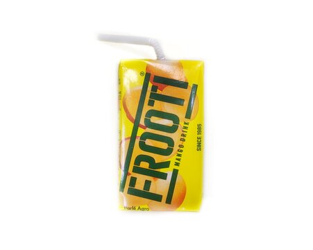 Guwahati, Assam, India - June 02, 2023 : Frooti Mango drink in isolated background.