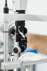 Slit lamp to diagnose the eyes and cornea. Slit lamp for ophthalmologist for examination eye and...