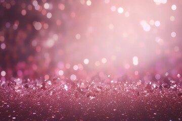 abstract pink glitter background. Defocused bokeh on a blue background and texture. Generative AI