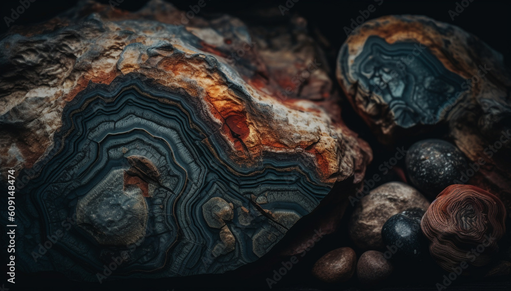 Poster gemstone agate, a macro view of nature generated by ai