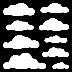Vector Collection Set of Cloud Silhouettes
