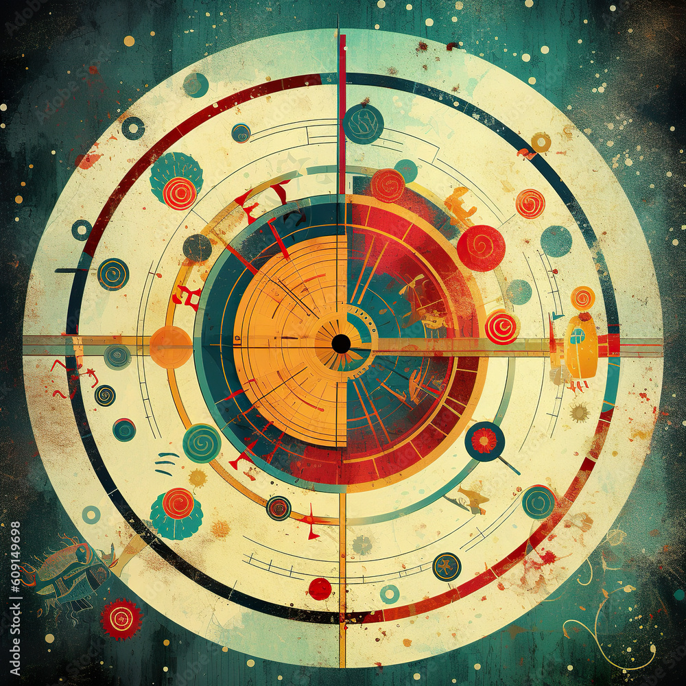 Poster a picture of a clock that is on a wall. generative ai.
