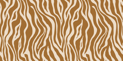 Tiger gold seamless pattern. Vector animal skin print. Fashion organic texture.
