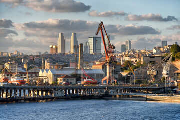Cityscape view of the port in Istanbul