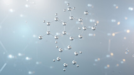 temazepam molecular structure, 3d model molecule, benzodiazepine, structural chemical formula view from a microscope