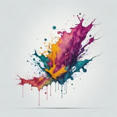 abstract watercolor background with splashes ai generated