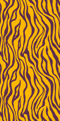 Tiger yellow brown seamless pattern. Vector animal skin print. Fashion organic texture.