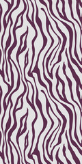 Tiger purple gray seamless pattern. Vector animal skin print. Fashion organic texture.