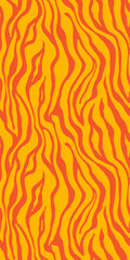 Tiger yellow orange seamless pattern. Vector animal skin print. Fashion organic texture.