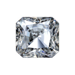 Diamond radiant cut isolated on white created with Generative AI