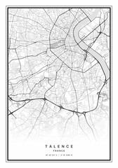 Talence Map Wall Art | Talence France Map Art, Map Wall Art, Digital Map Art