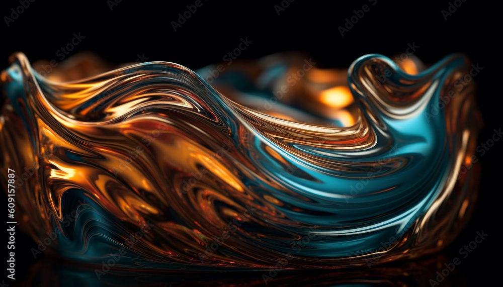 Poster vibrant colors flow in futuristic wave pattern generated by ai