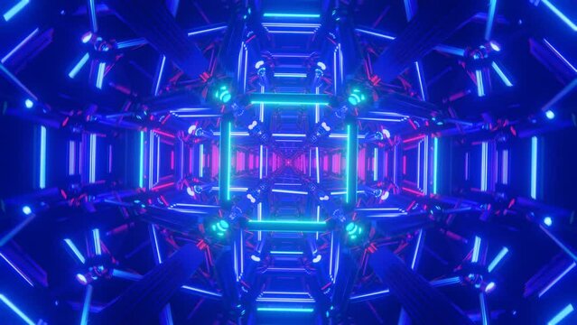 Hypnotic VJ loop featuring a neon-flashing disco background that mesmerizes the audience