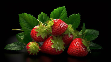 strawberries on a white background.generative ai