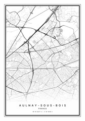 Aulnay sous Bois Map Wall Art | Aulnay sous Bois France Map Art, Map Wall Art, Digital Map Art