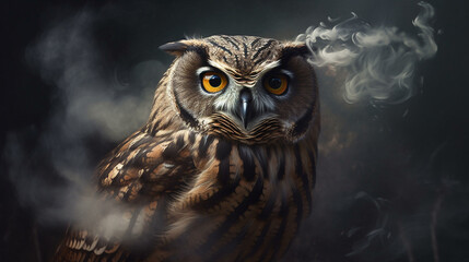 Eurasian Eagle Owl .generative ai