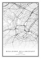 Boulogne Billancourt Map Wall Art | Boulogne Billancourt France Map Art, Map Wall Art, Digital Map Art