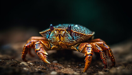 Endangered crab vitality in tropical sea life generated by AI