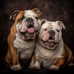 Bulldog Best Friends in a Heartwarming Embrace