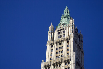 Top of the Woolworth building, was once the tallest skyscraper until 1930, Manhattan, New York,...