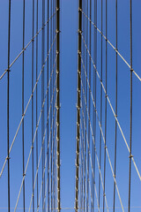 Fototapeta premium Suspension cables on the manhattan bridge, new york