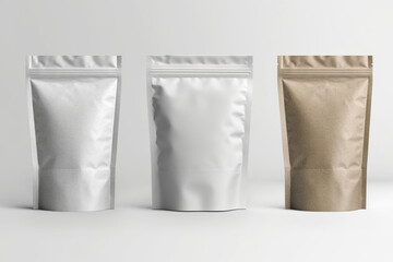 Packaging template mockup collection. With clipping Path included. Stand-up pouch Front view package Generative AI