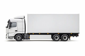 Obraz na płótnie Canvas Transportation truck with blank copy space isolated on white. Generative AI