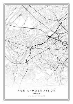 Rueil Malmaison France Map Wall Art