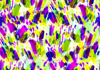 Fototapeta na wymiar Abstract pattern with painterly strokes of different colors for textile and surface design