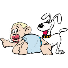 Nice Baby with dog