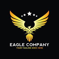 Eagle logo with the concept of security and twilight