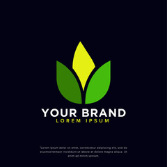 Vector leaves fade logo design template