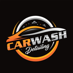 Automotive and mobile detailing logo design template for car wash related business